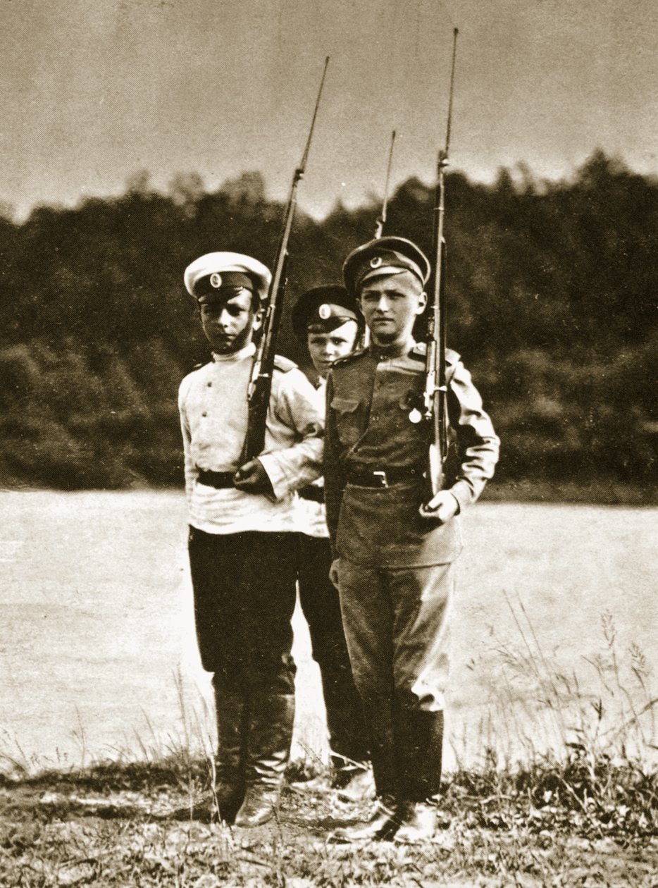 Tsarevics Alekszej, 12 éves, 1916 körül (szépia fotó) alkotó: Russian Photographer