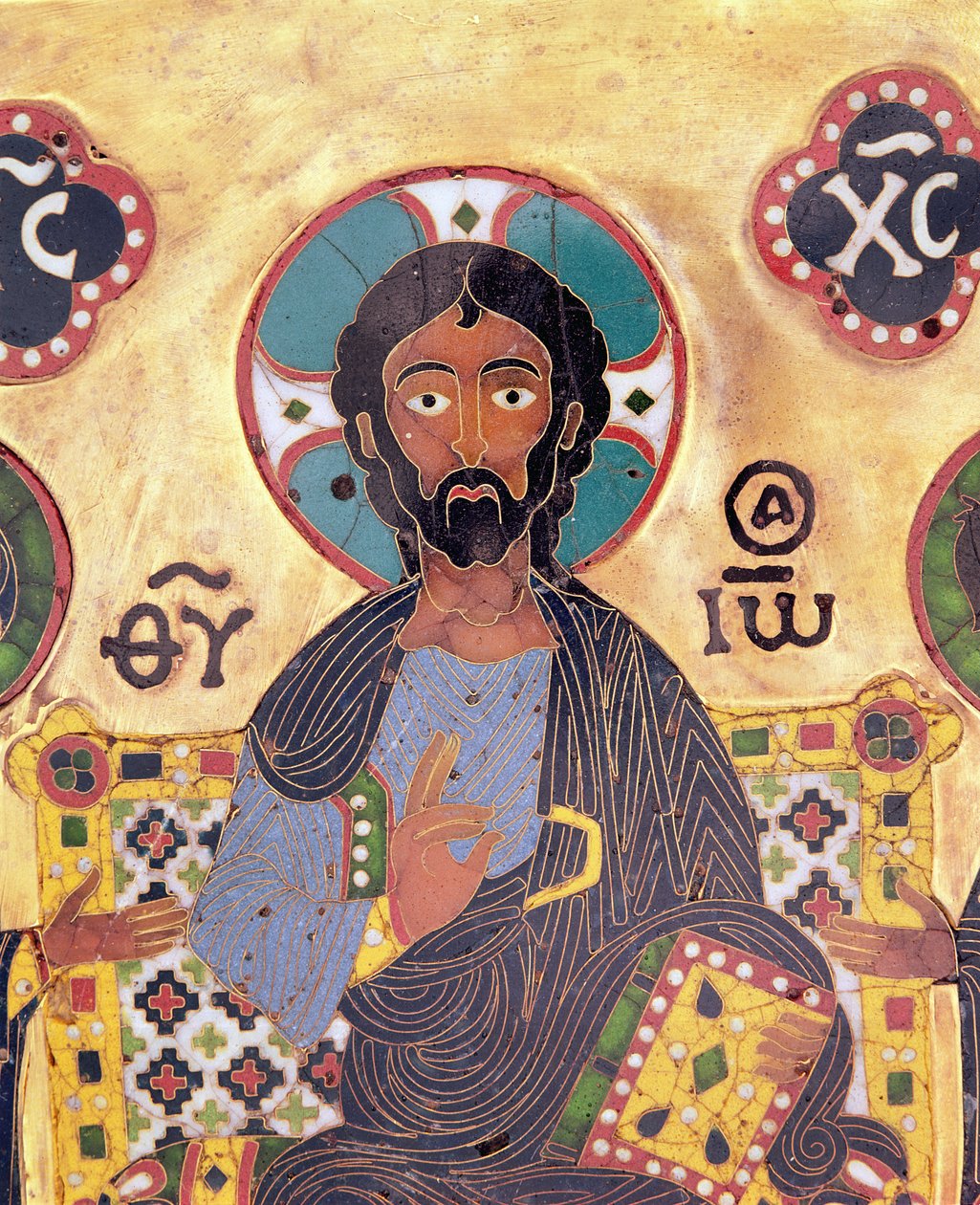 Krisztus trónolt (cloisonne zománc) alkotó: Russian School