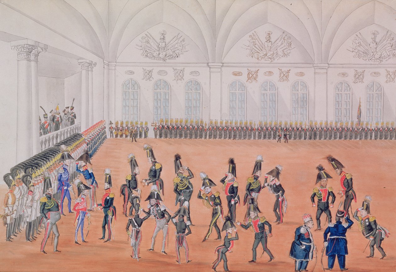 Őrség felvonulása, 1820-as évek alkotó: Russian School