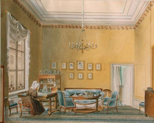 A moszkvai Boratynskys-ház belseje, 1830-as évek alkotó: Russian School