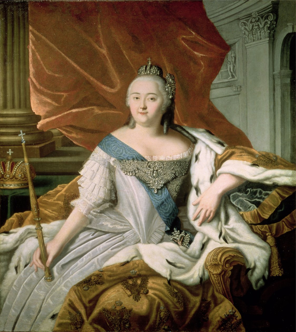 Erzsébet Petrovna (1709-62) orosz császárné portréja, 1750 körül alkotó: Russian School