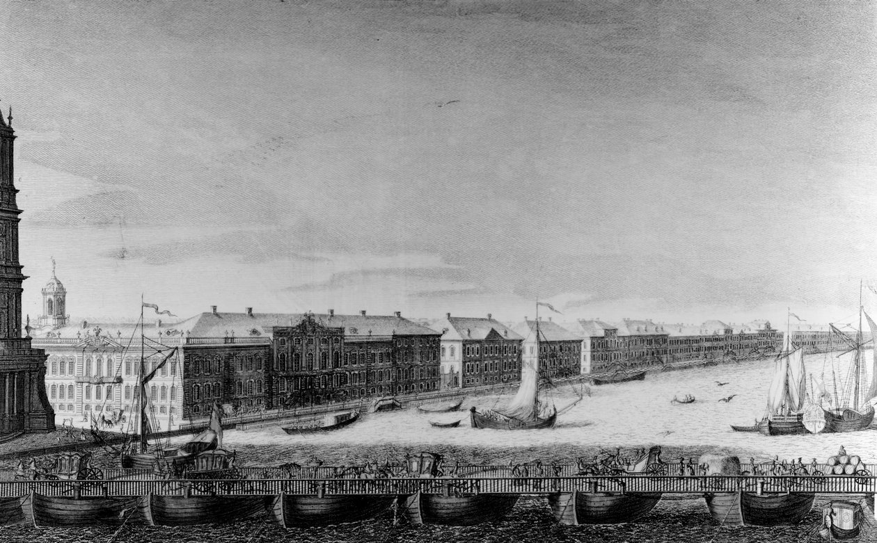 Szent Izsák pontonhíd a Néva folyón alkotó: Russian School