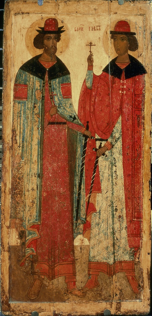 Szent Borisz és Szent Gleb, Moszkva, 14. század első fele (tempera a táblán) alkotó: Russian School