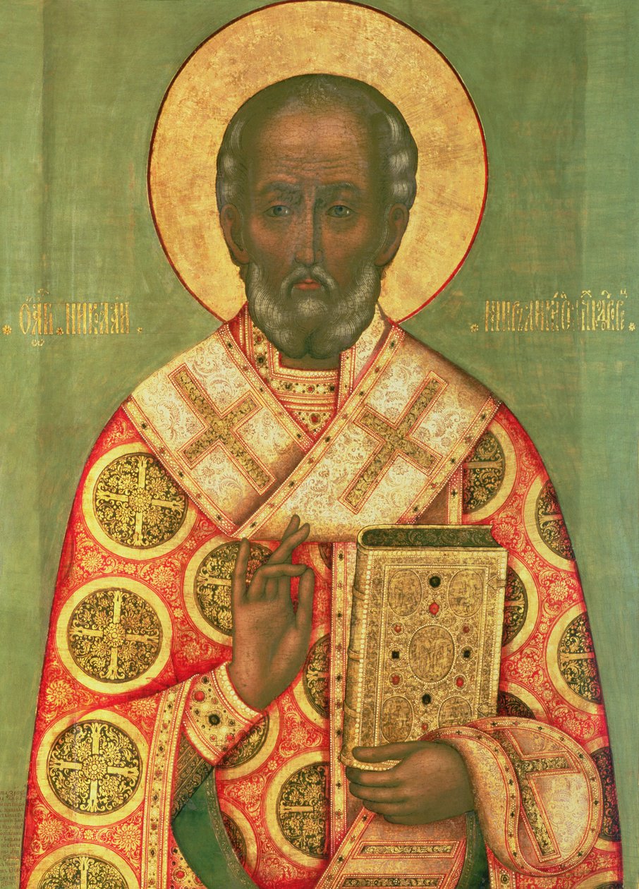 Szent Miklós, Moszkvai Iskola (tempera a panelen) alkotó: Russian School