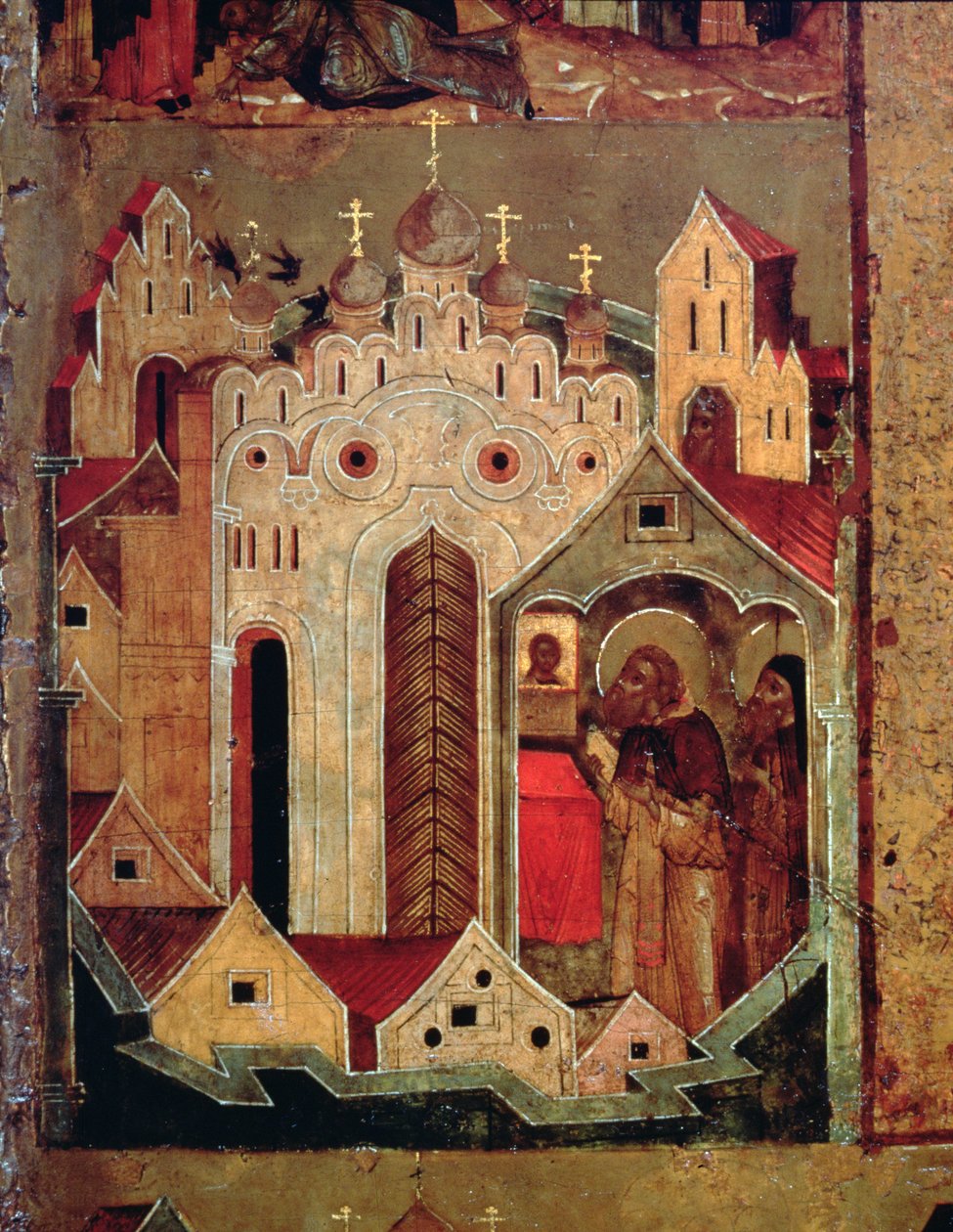 Radoneshi Szent Sergius látomása, 1640-es évek (tempera a panelen) (140825 részlet) alkotó: Russian School