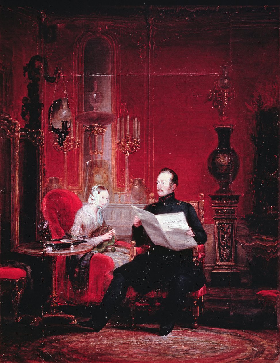 Alekszandr cárevics (1818-81) és felesége, Mária Alekszandrovna, 1845 alkotó: Russian School