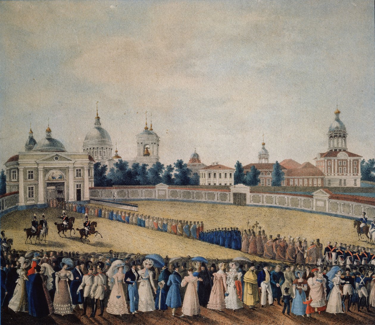 I. Sándor cár látogatása az Alekszandr Nyevszkij-kolostorban, 1821 alkotó: Russian Master