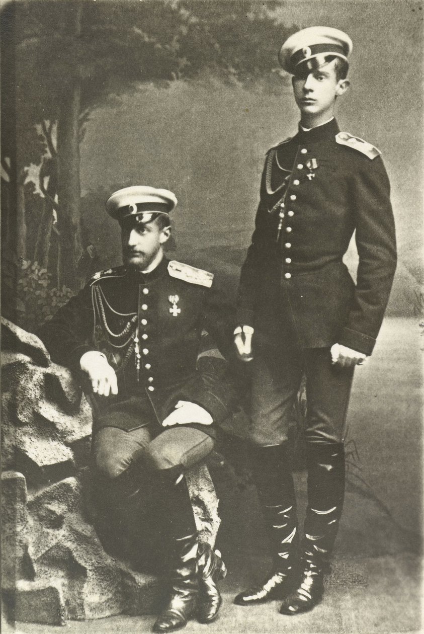 Les grands ducs Constantin Constantinovics (1858-1915) et Dimitri Constantinovics (1860-1919) – Konstantin Konstantin nagyherceg és Dimitri Konstantinovics orosz nagyherceg, Anonymous . Ezüstzselatin-fotózás, c. 1890. Orosz Állami Film an alkotó: Russian Photographer