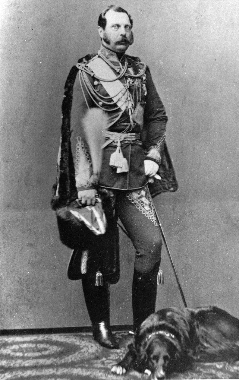 II. Sándor orosz császár (II. Sándor, Alekszandr Nyikolajevics Romanov, Alekszandr II. Nyikolajevics) portréja (1818-1881). alkotó: Russian Photographer