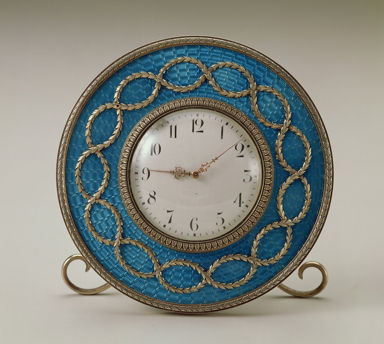 Faberge óra, 1890 körül (ezüst aranyozott és zománcozott) alkotó: Russian School