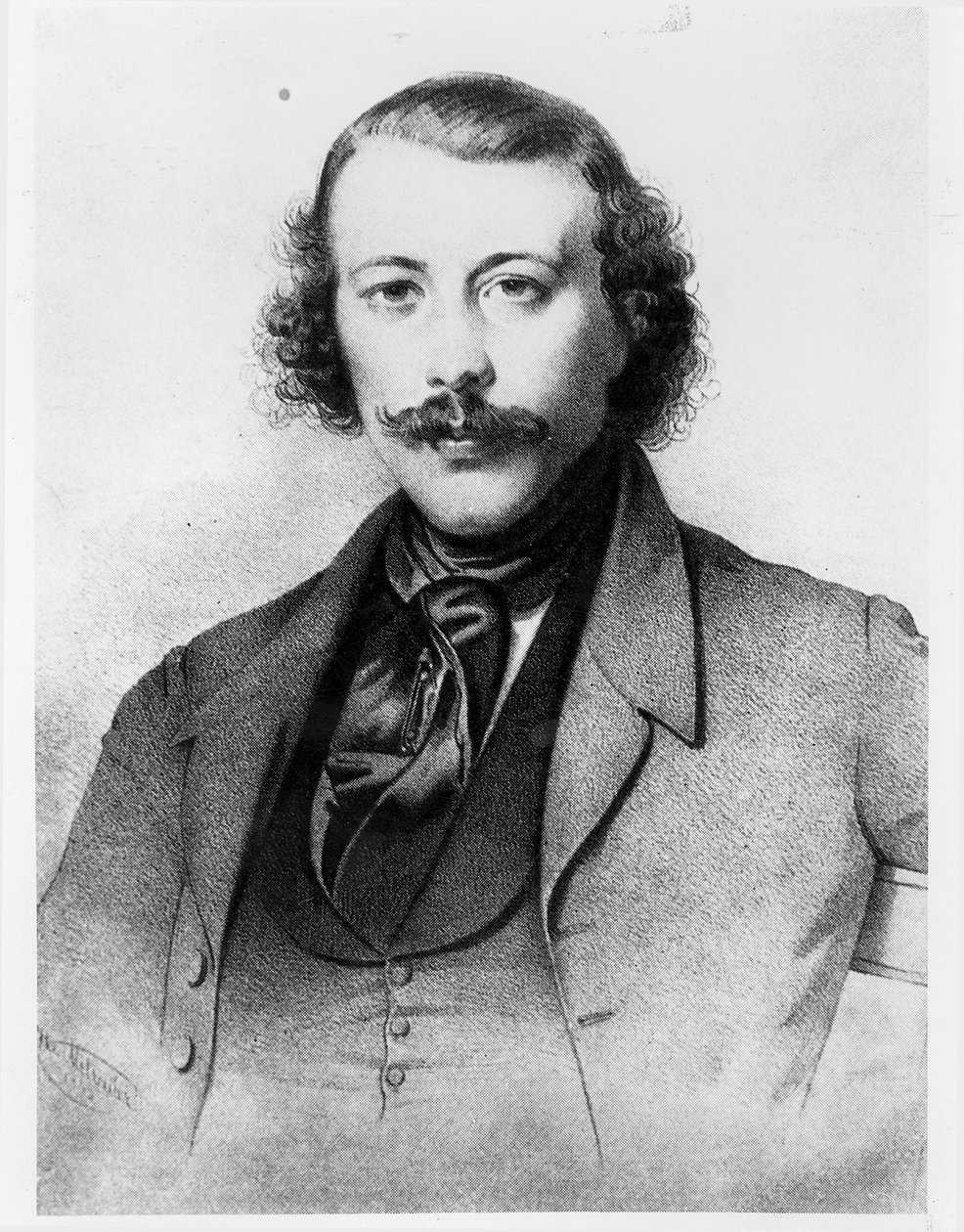 Mihail Alekszandrovics Bakunyin (1814-76) portréja 1843 alkotó: Russian School