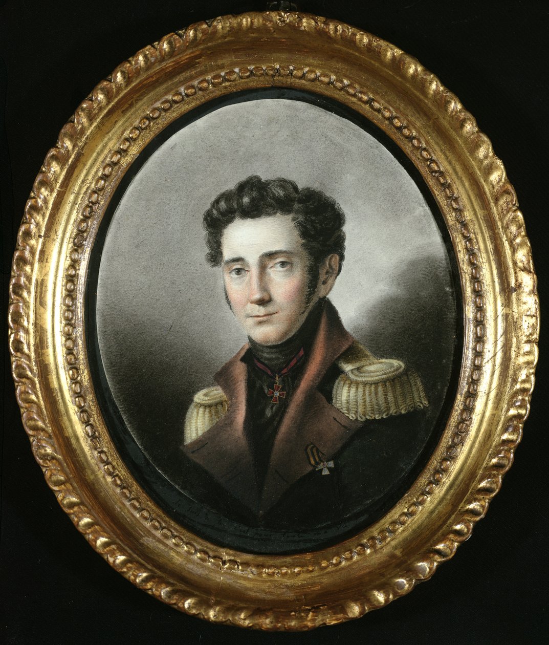 Egy orosz tiszt portréja, 1818 (wc papíron) alkotó: Russian School