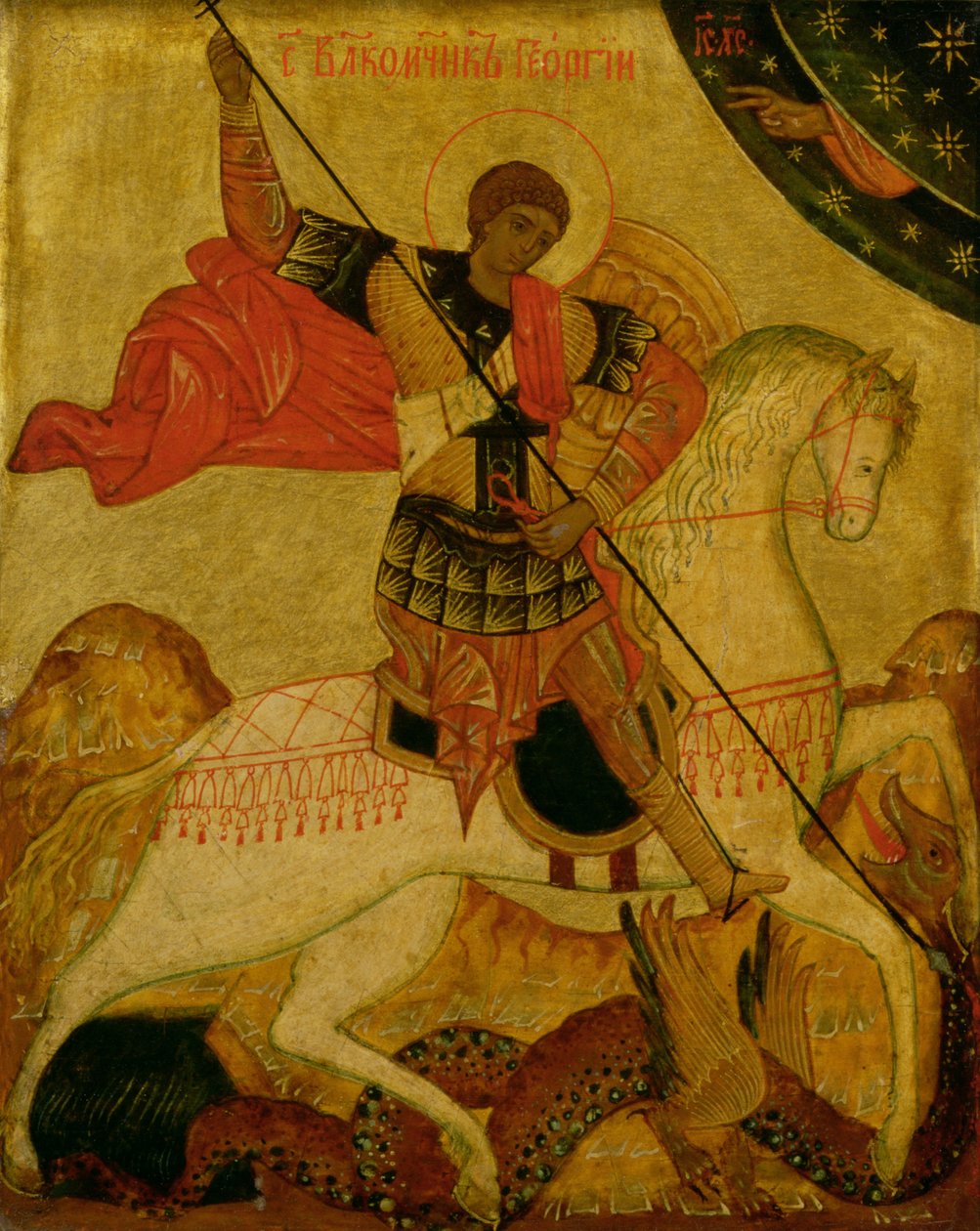 Szent György megöli a sárkányt (tempera a panelen) alkotó: Russian School