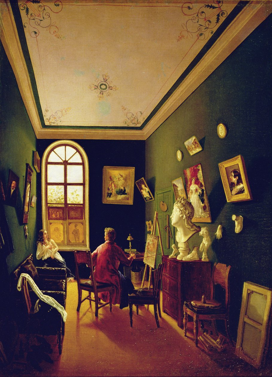 A festőműhely, 1843 alkotó: Russian School