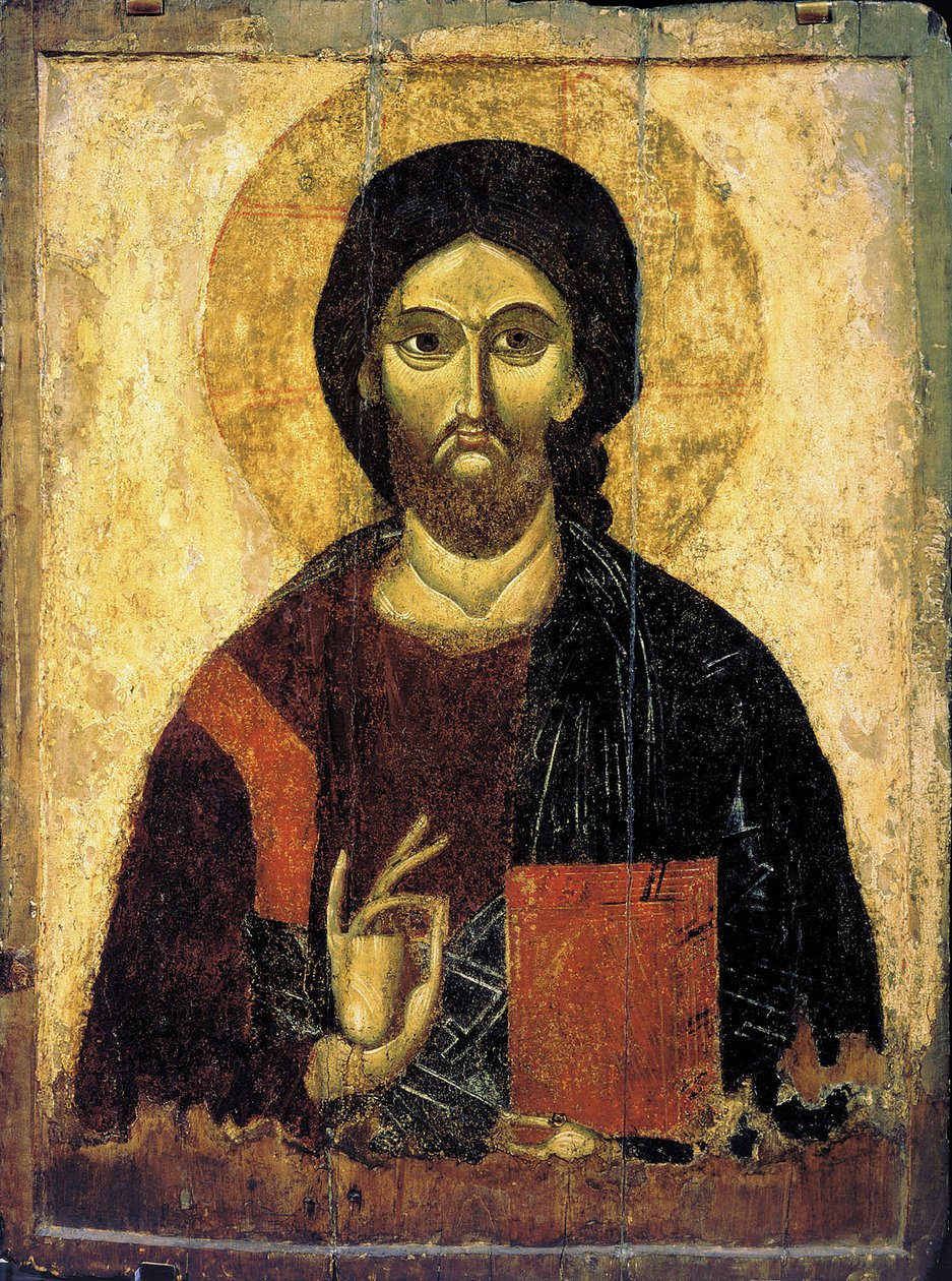 Pantokrátor Krisztus, 13. század. alkotó: Russian icon.