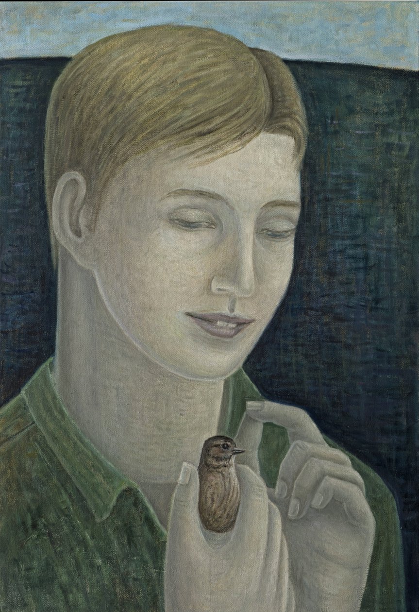 Az ifjú Ferenc (madarat tartó fiú) alkotó: Ruth Addinall