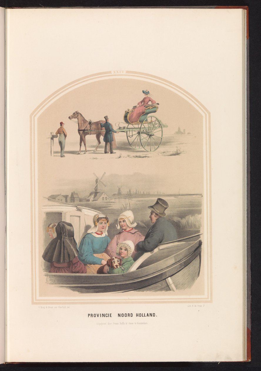 Észak-Hollandia hagyományos viselete, 1857 Észak-Hollandia tartomány. /XXIV (cím az objektumon) alkotó: Ruurt de Vries