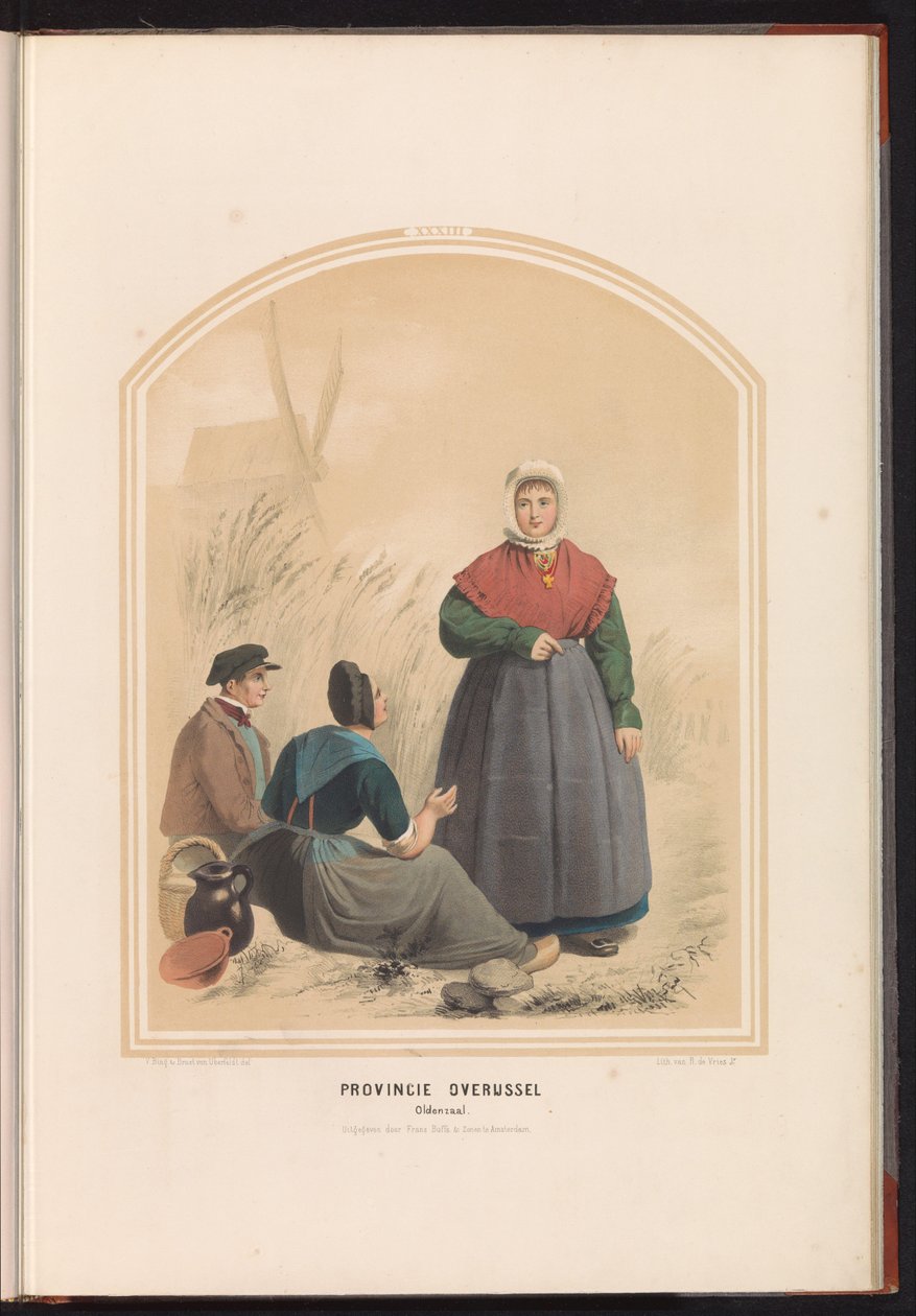 Oldenzaal hagyományos viselete Overijsselben, 1857 Overijssel tartomány. Oldenzaal / XXXIII (cím a tárgyon) alkotó: Ruurt de Vries