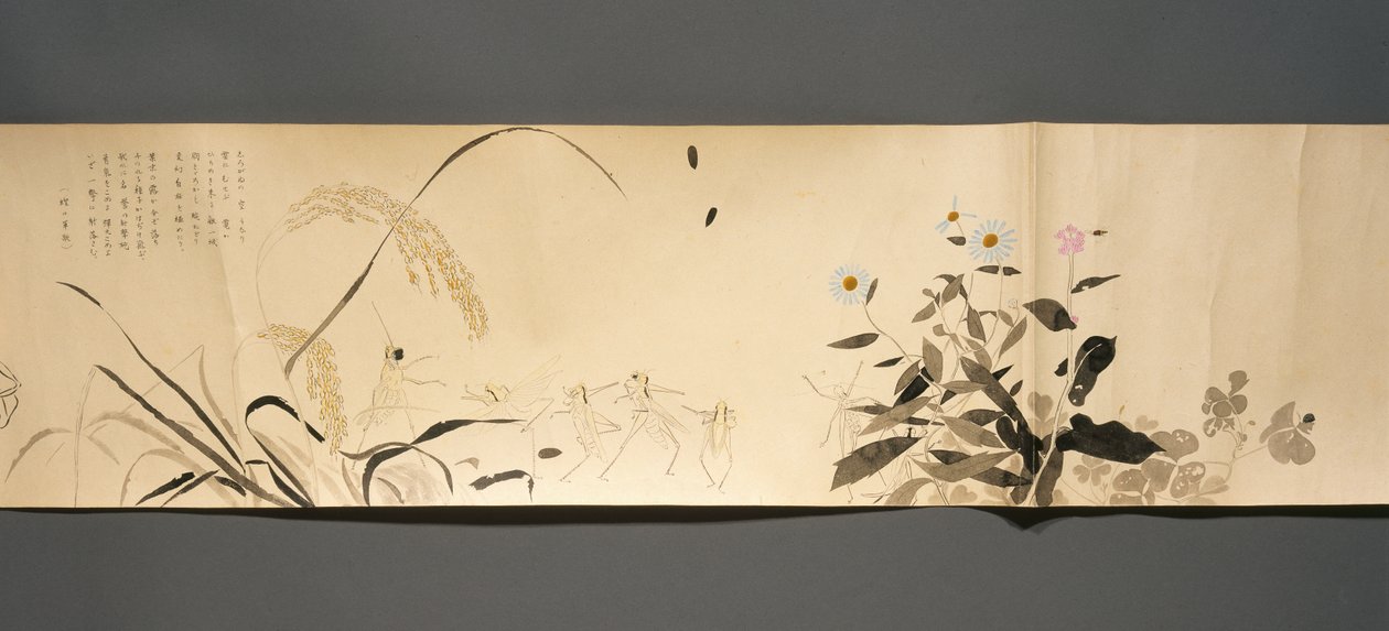 Vadon élő barátok (Yasei no Tomo), 1918 körül (tinta, fedőakvarell, lakk, vattás papír) alkotó: Ryoka Kawakami