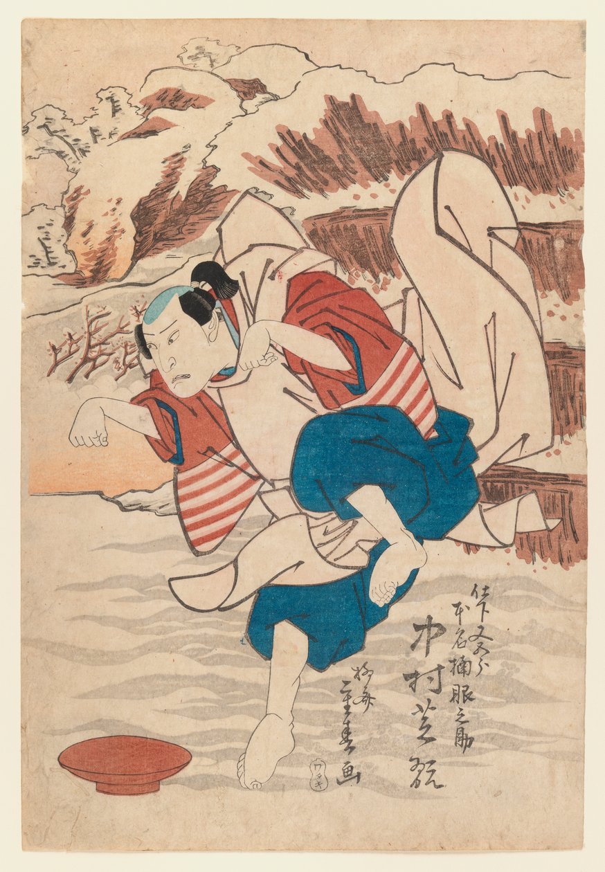 A színész Nakamura Shikan kabuki szerepben, 1830 (fatömb nyomat) alkotó: Ryusai Shigeharu