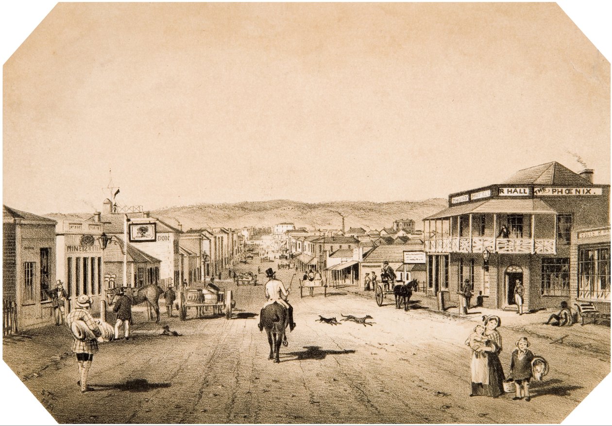 Nézetek Adelaide No. 2. Hindley Street keres Keletre alkotó: S. T. Gill