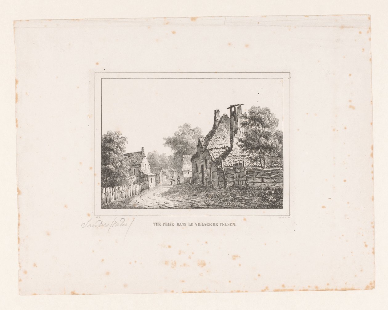 Kilátás Velsen faluban Vue-díj dans le village de Velsen (cím a tárgyon) alkotó: S.F. Sanders