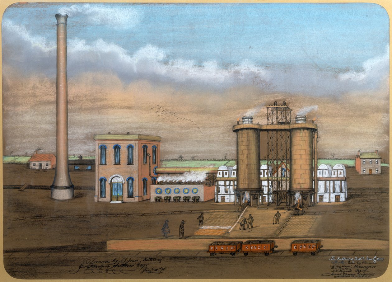 Kettering Furnaces, 1878 (pasztell, papír) alkotó: S.J. Jones