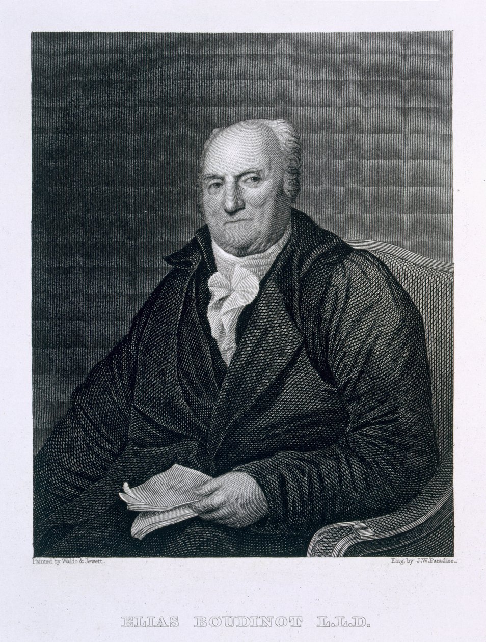 Elias Boudinot, metszett: John Wesley Paradise (1809-62) alkotó: S.L. and Jewitt, T.O.S. Waldo
