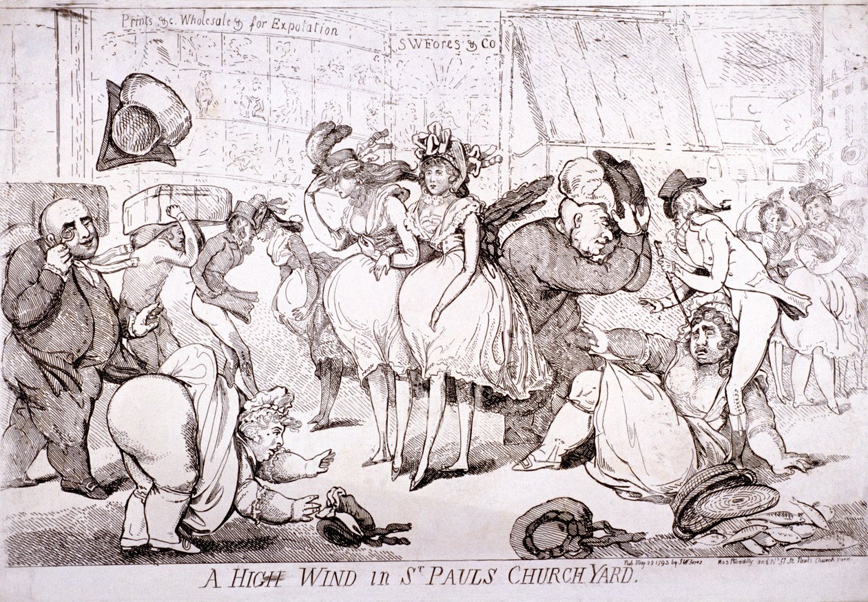 „Erős szél a Szent Pál templomkertben”, London, 1793 alkotó: SW Fores