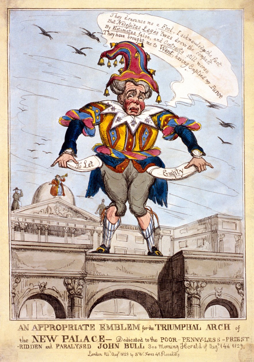 „Megfelelő embléma az új Buckingham-palota diadalívéhez..., London, 1829 alkotó: SW Fores