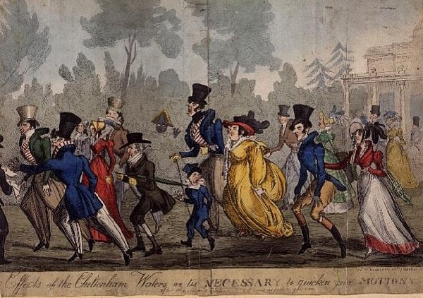 A cheltenhami vizek hatása, avagy "A második pohár után fel kell gyorsítani a mozgást". alkotó: S.W. Fores