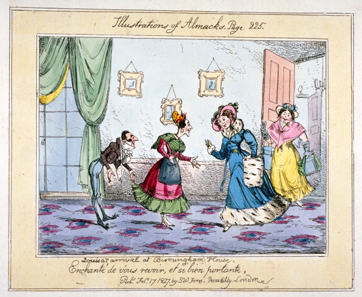 Louisa érkezése a Birmingham House-ba, 1827 alkotó: SW Fores