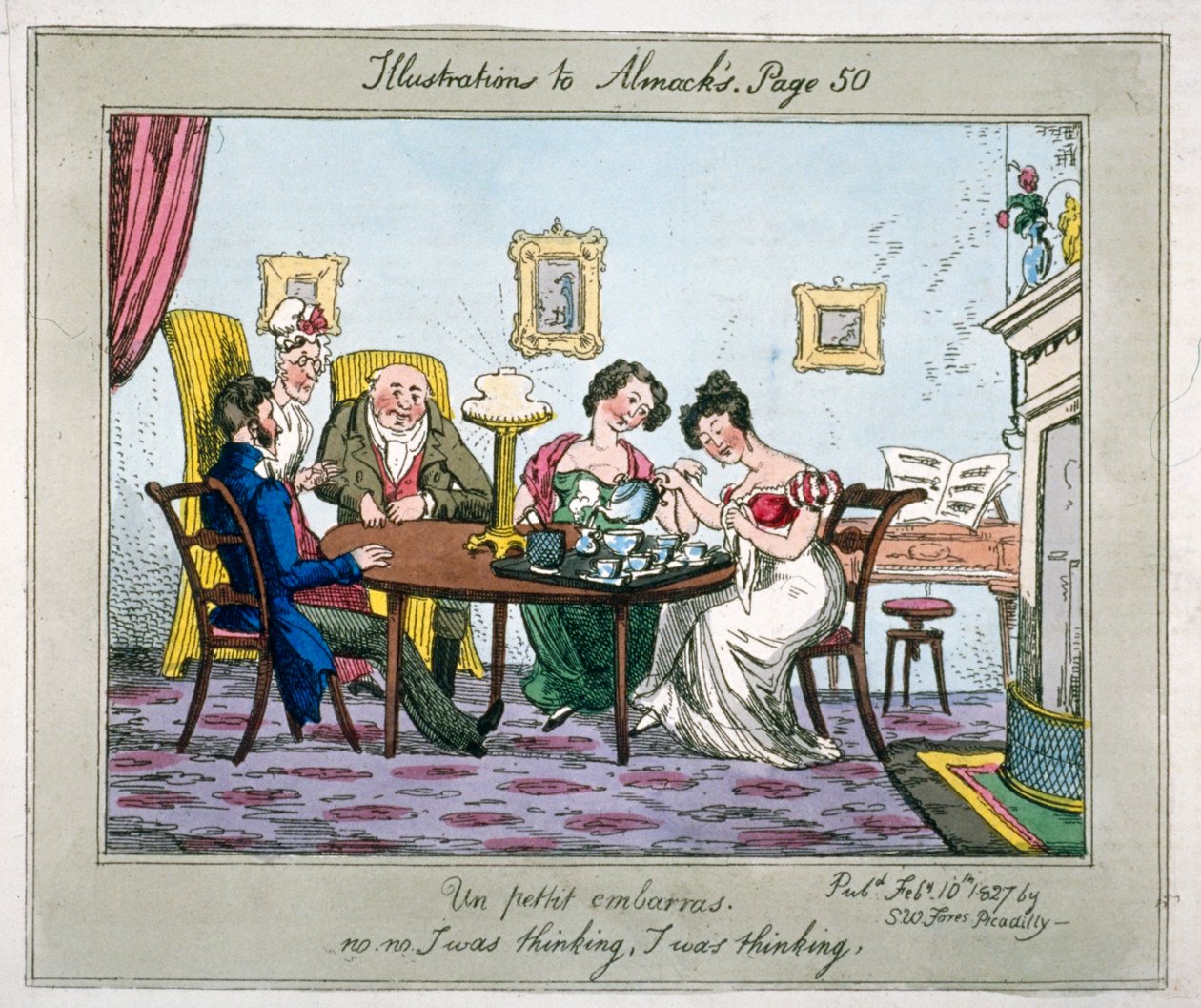 – Un petit embarras, nem, nem. Gondolkoztam, gondolkodtam”, 1827 alkotó: SW Fores