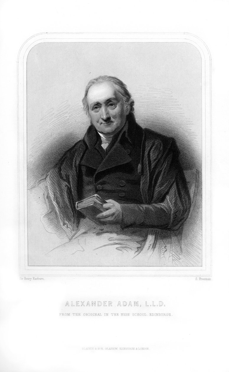 Alexander Adam, skót tanár és író a római régiségekről, 1870. alkotó: S. Freeman