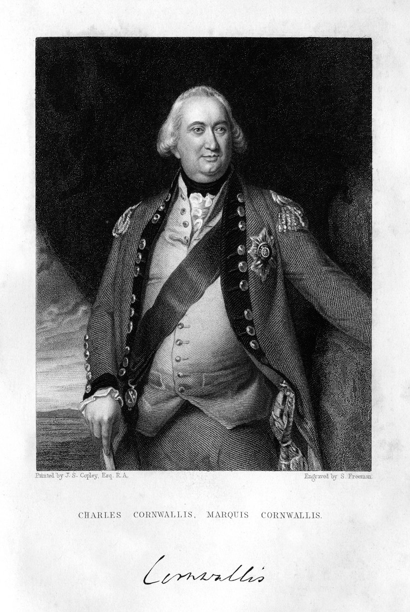 Charles Cornwallis 1738-1805, Cornwallis 1. márquess, 1839. alkotó: S. Freeman