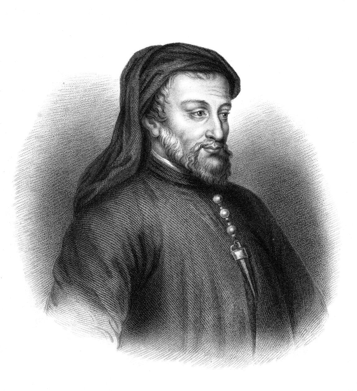 Geoffrey Chaucer, 14. századi angol író, költő, filozófus, bürokrata és diplomata. alkotó: S. Freeman
