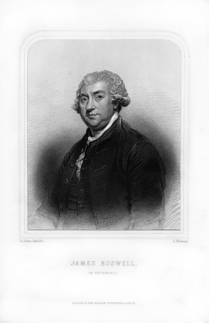 James Boswell, Auchinleck 9. helytartója, skót jogász, naplóíró és író, 1870. alkotó: S. Freeman