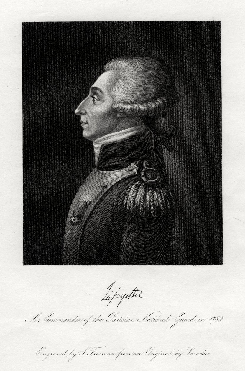 Marquis de Lafayette, francia katonai vezető és államférfi, 1845 alkotó: S. Freeman