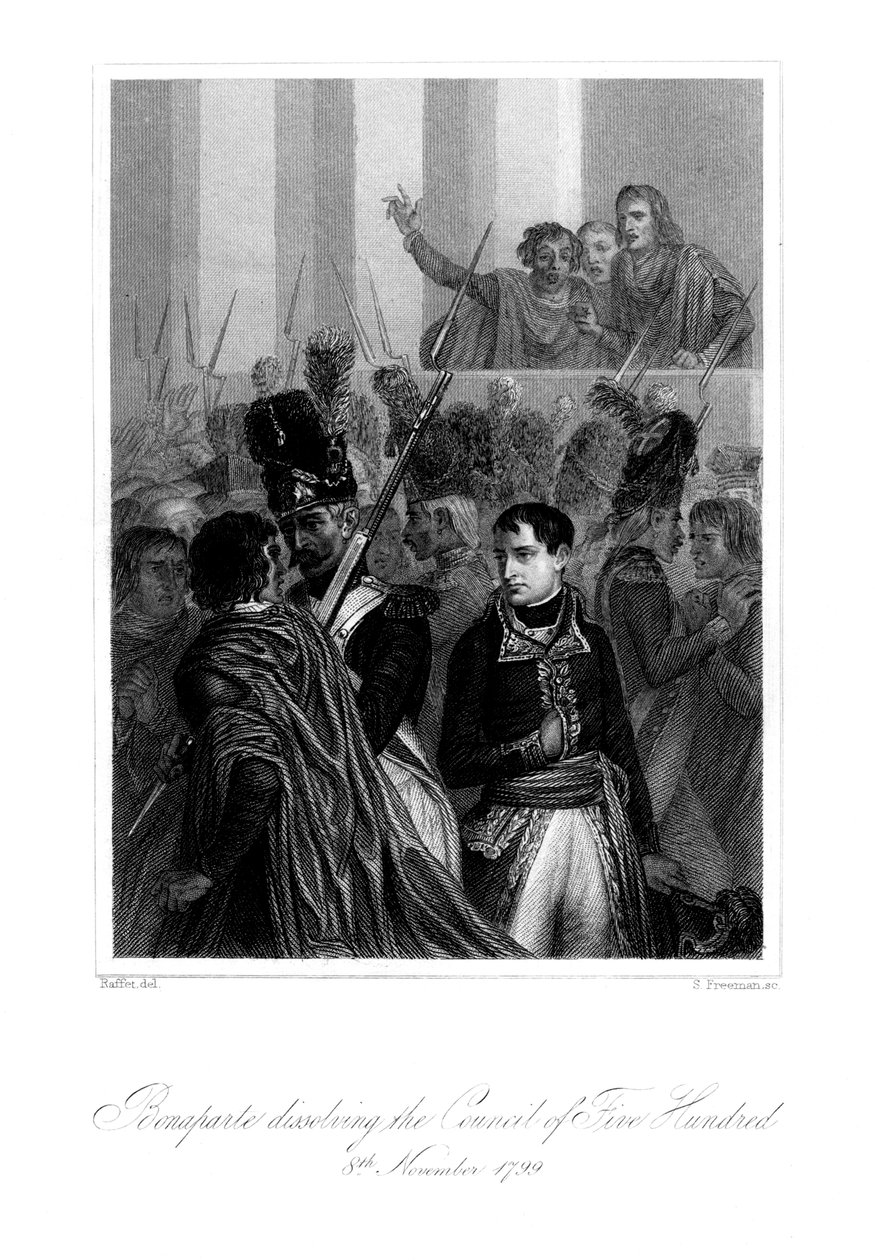 Bonaparte Napóleon 1721-1818, az Ötszázak Tanácsának feloszlatása, 1845. alkotó: S. Freeman