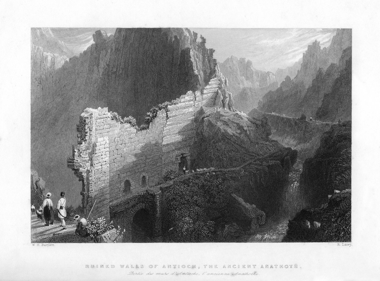 Antiochia romos falai, az ókori Anathoth, 1841 alkotó: S. Lacey