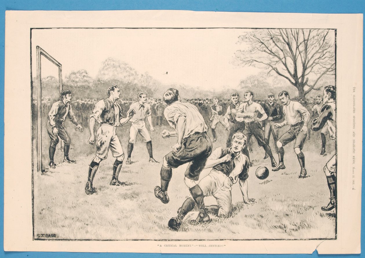 Egy kritikus pillanat – jól középpontban, a „The Illustrated Sporting and Dramatic News”-ból, 1891. március 21. (litho) alkotó: S. T. Dadd