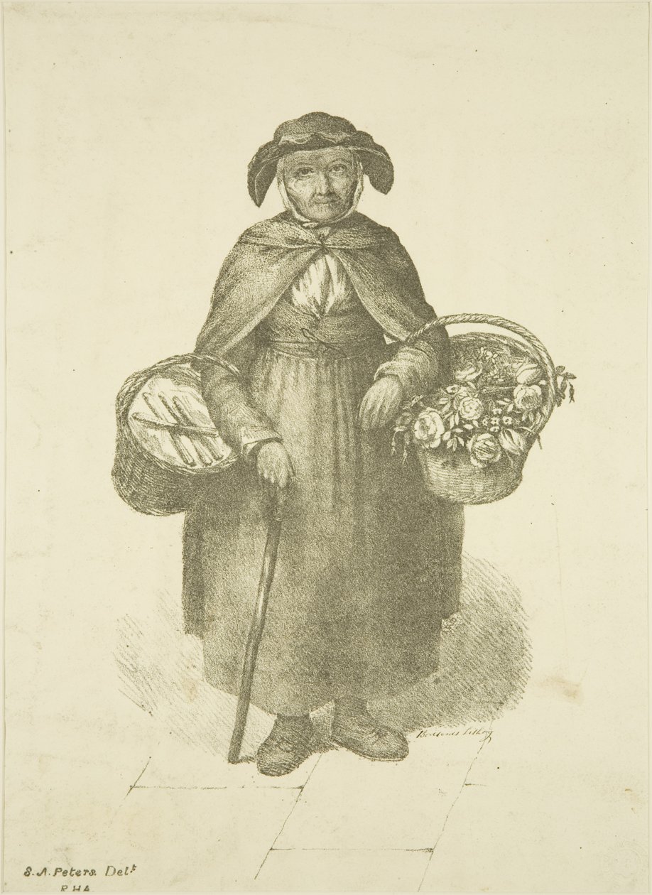 Old Kingswood virágárus, 1828 körül alkotó: S. or D. A. Peters