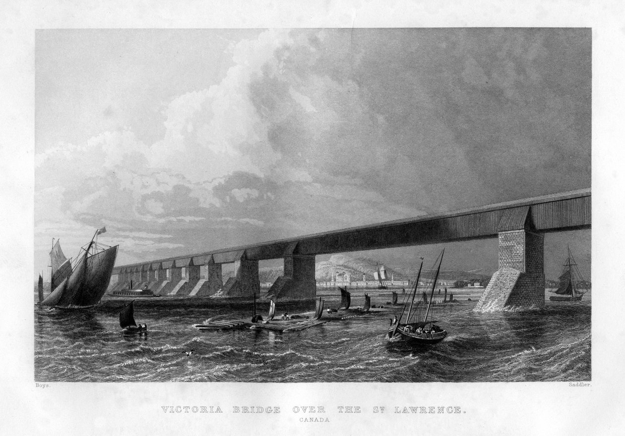 Victoria híd a St Lawrence felett, Kanada, 1886 alkotó: Saddler