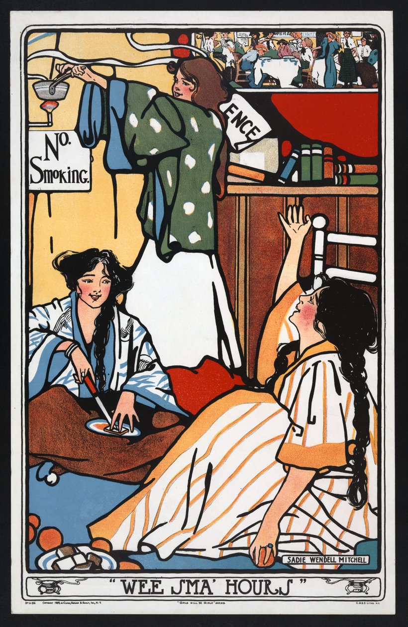 A Girlstől a Wee Sma Hours a Girls pub lesz. 1909 körül alkotó: Sadie Wendell Mitchell