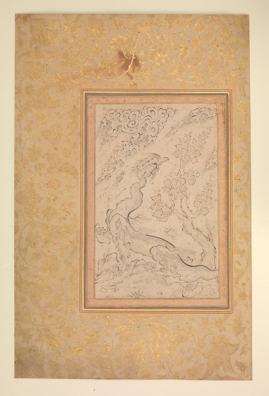 Sárkány és felhők, kb. 1600. alkotó: Sadiqi Beg.