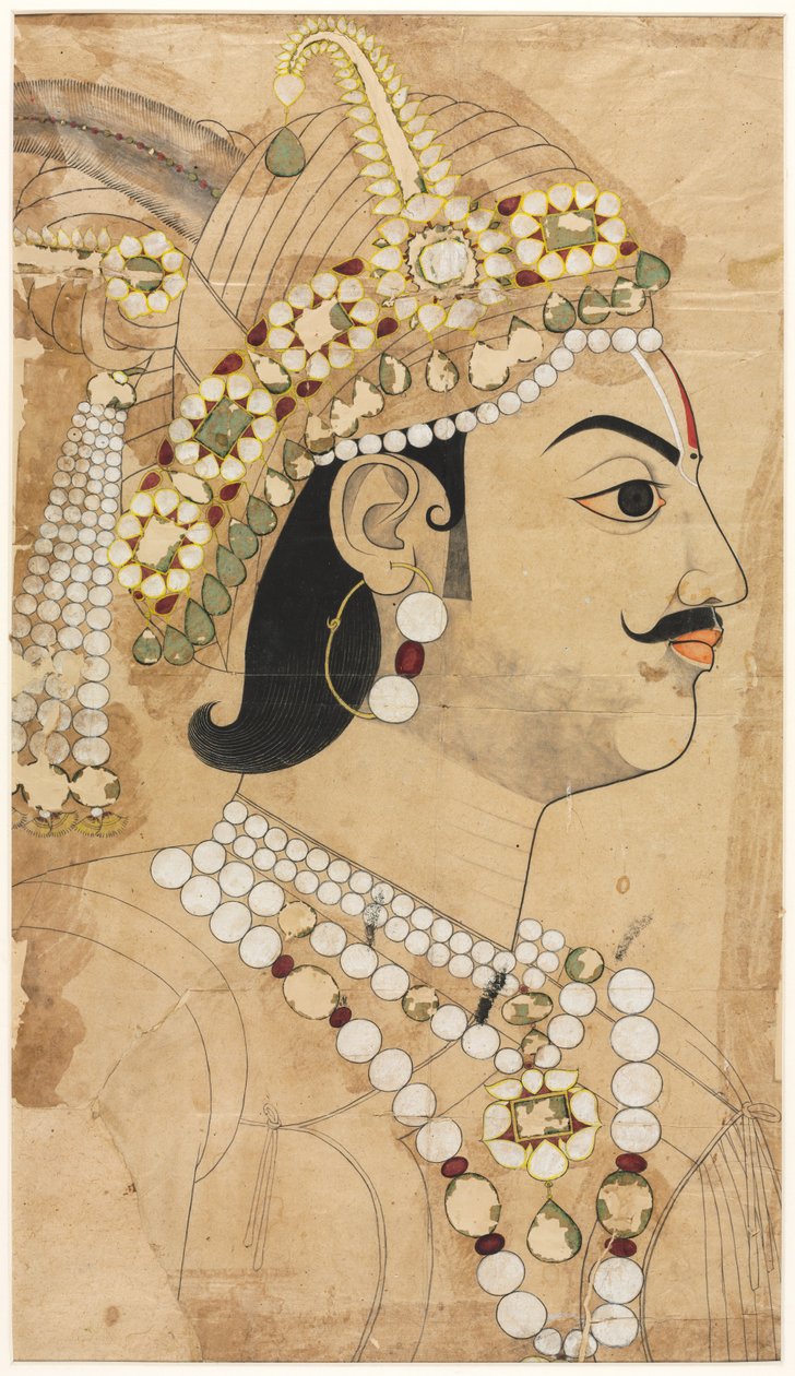 Maharaja Pratap Singh portréja 1764-1803, c. 1793. alkotó: Sahib Ram