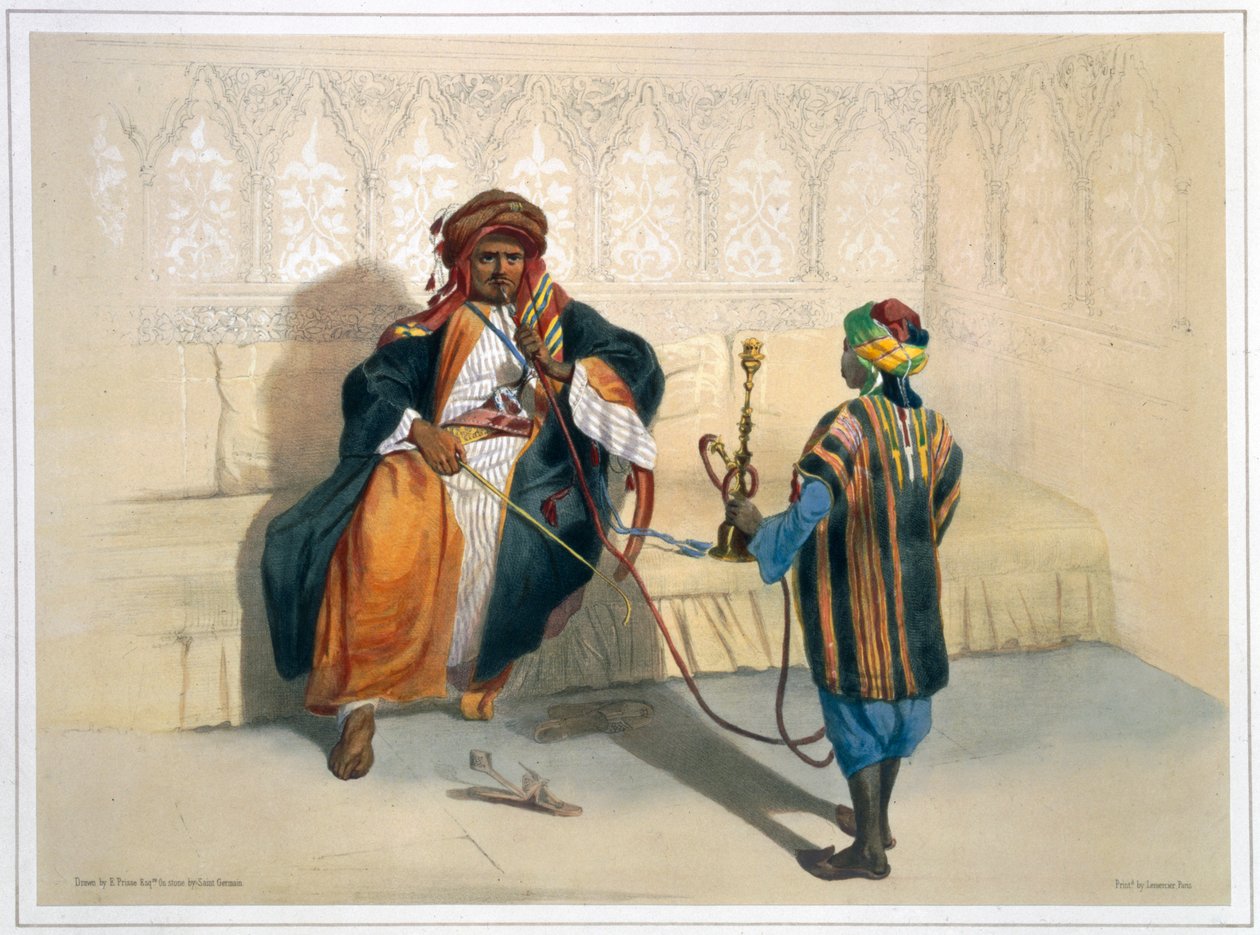 Egy dohányzó arab sejk, 1848 alkotó: Saint Germain