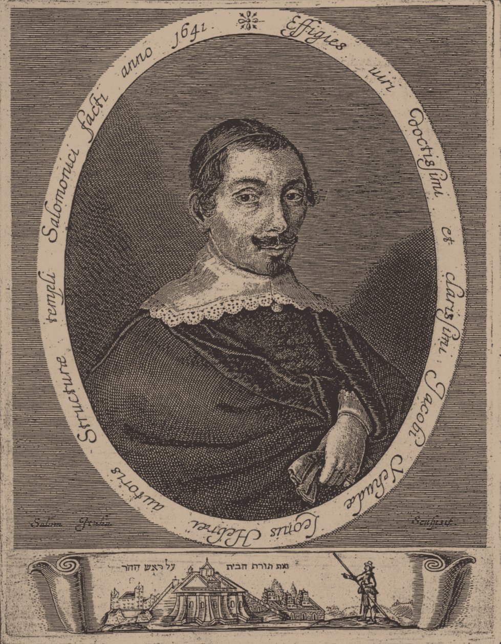 Jacob Judah Leon portréja 1602-1675 alkotó: Salom Italia