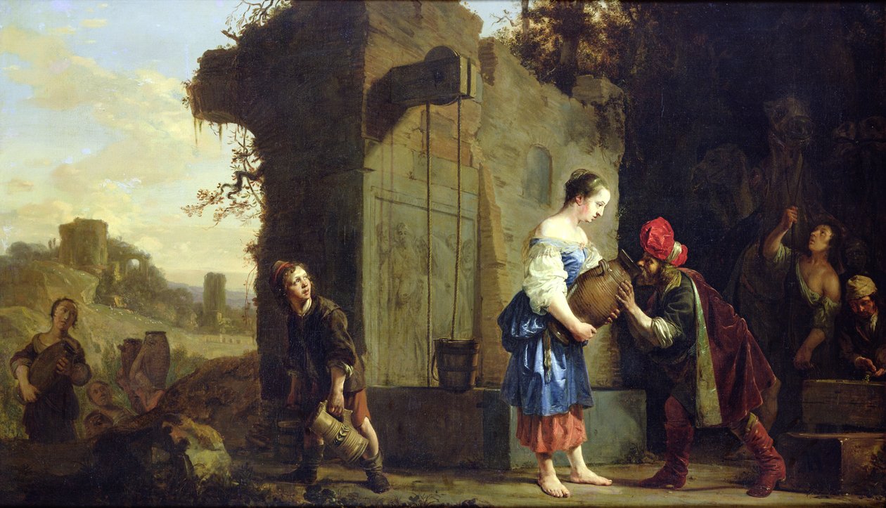 Eliezer és Rebecca a kútnál, 1660 alkotó: Salomon de Bray