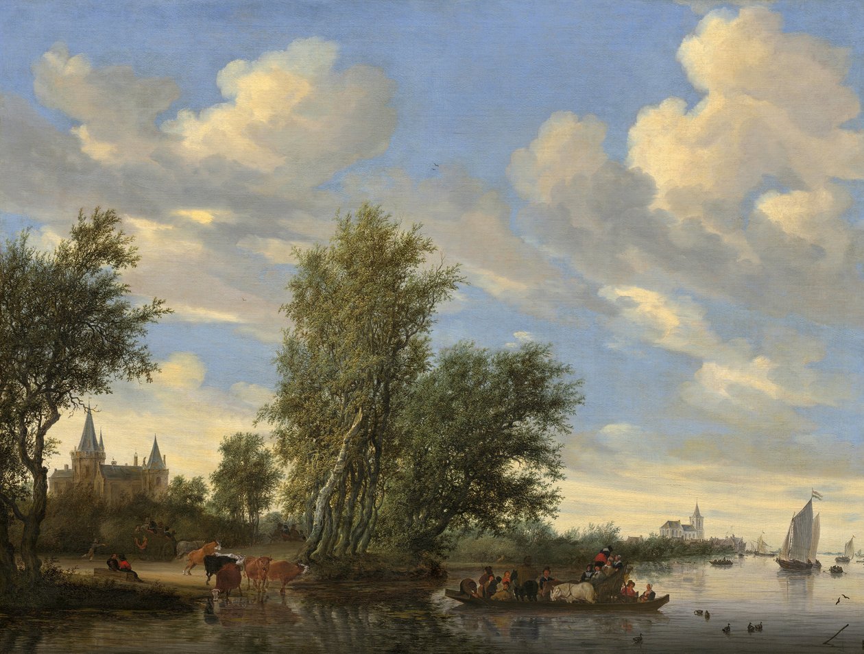 Folyami táj komp alkotó: Salomon van Ruisdael or Ruysdael